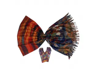 Двулицев дамски шал и ръкавици - Клод Моне - Водни лилии ver2