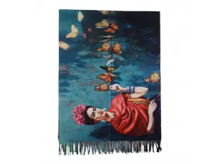 Двулицев дамски шал и ръкавици с картини ver2