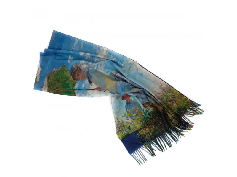 Двулицев дамски шал - Клод Моне - мадам Моне и нейният син Двулицев дамски шал - Клод Моне - мадам Моне и нейният син