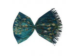 Двулицев дамски шал - Ван Гог - Бадемов цвят