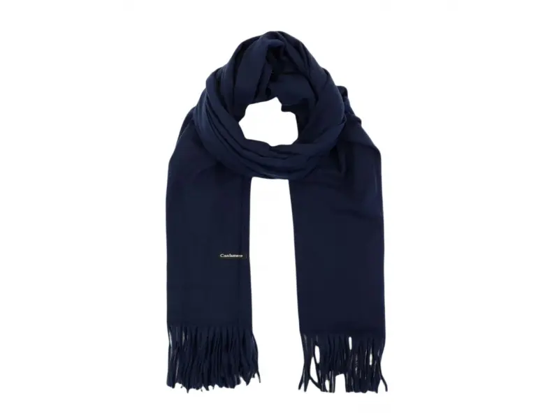 Тъмно син дамски шал от кашмир Тъмно син дамски шал от кашмир