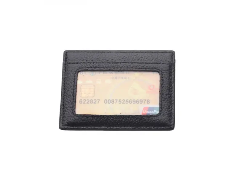 Черен картодържач от естествена кожа Черен картодържач от естествена кожа