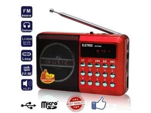 Мини Колонка Yuegan YG-011U с FM радио МP3 плеър, USB SD card червена 