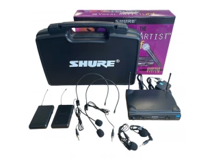 Комплект 2 микрофона брошка, 2 микрофона диадема + куфар, Shure SM58 