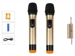 Комплект 2бр. безжични микрофони с дисплей WVNGR WG-200II