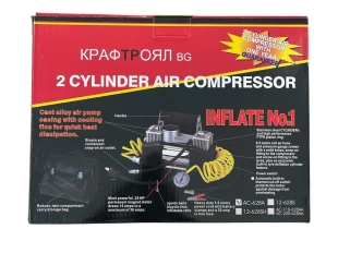 Компресор за гуми AC-628A 2 цилиндъра 12V Компресор за гуми AC-628A 2 цилиндъра 12V