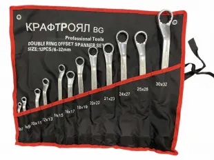 Комплект комбинирани гаечни ключове 12 части 6-32mm KraftRoyal