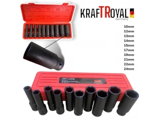 Комплект ударни вложки KRAFTROYAL, 10 броя, 1/2, 13 – 26 мм