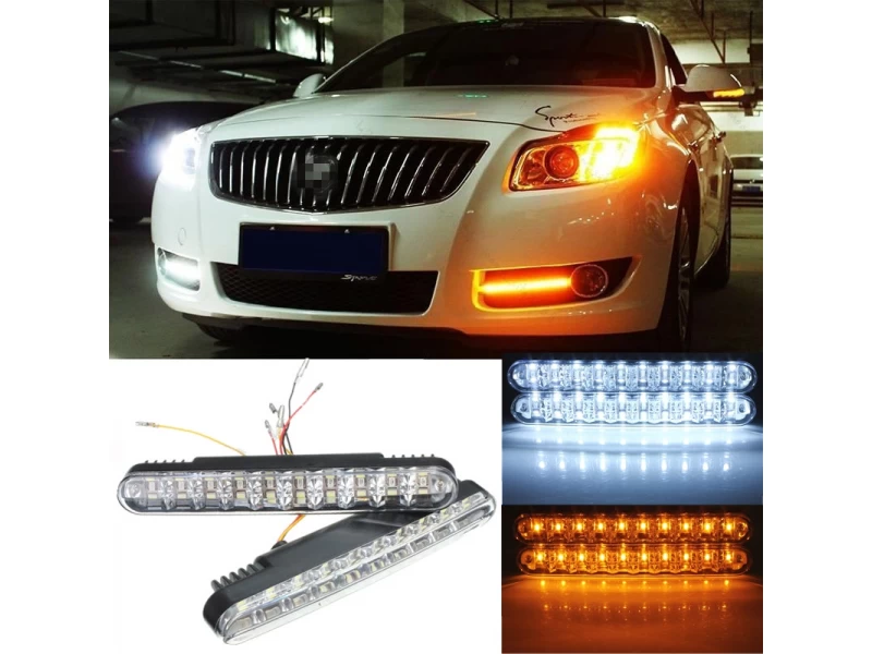 Ярки Дневни LED Светлини Е4 с 8 диода , водоустойчиви за автомобил , Универсални
