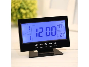 Часовник с голям LCD дисплей DS-8082 - Черен