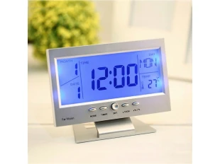 Часовник с голям LCD дисплей DS-8082 - Сив