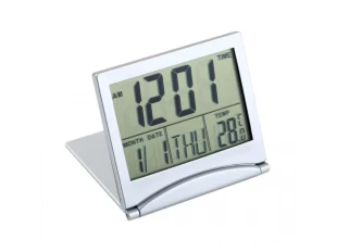 Дигитален часовник MT-033, Аларма, Календар, Температура, Сребрист