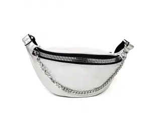 Сребърна стилна чанта за през кръста