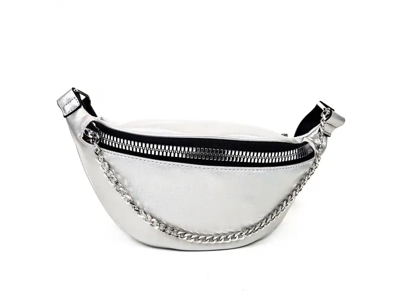 Сребърна стилна чанта за през кръста Сребърна стилна чанта за през кръста