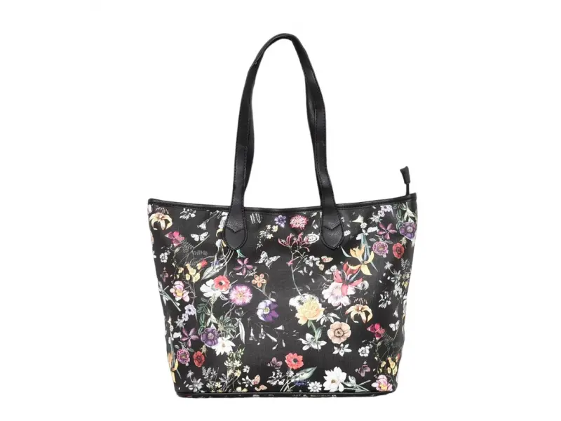 Черна дамска чанта с цветя - Florida Черна дамска чанта с цветя - Florida