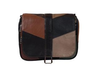 Многоцветна чанта от естествена кожа - Elia