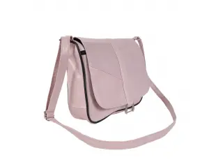 Светло розова кожена чанта - Elia