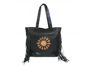 Черна чанта от естествена кожа - Emes