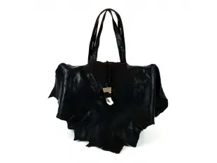 Черна дамска чанта - листо