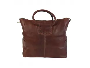 Кафява кожена чанта - Lonaq