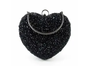 Блестяща черна чанта - сърце Блестяща черна чанта - сърце
