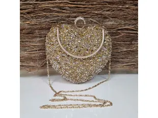 Блестяща златна чанта - сърце