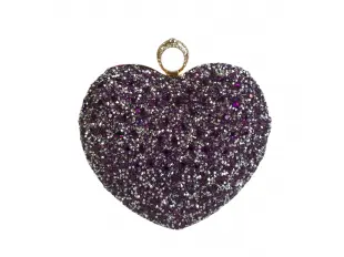 Лилава вечерна чанта - сърце