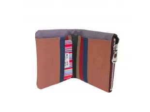 Бордово дамско портмоне с магнит - Euro