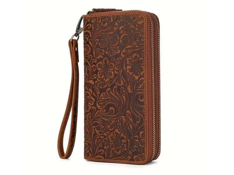 Кафяво дамско портмоне с два ципа Кафяво дамско портмоне с два ципа - eb9031