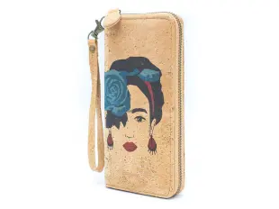 Дамско портмоне Фрида със синя роза