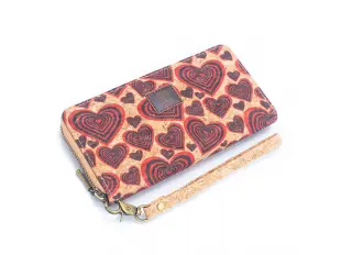 Корково портмоне - сърца