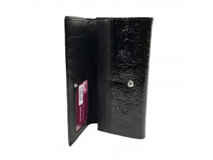 Черно портмоне лак - рози