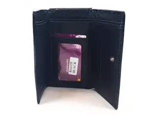 Черно средно портмоне - листо