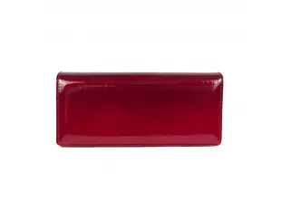Червено лачено портмоне с щипка и магнит