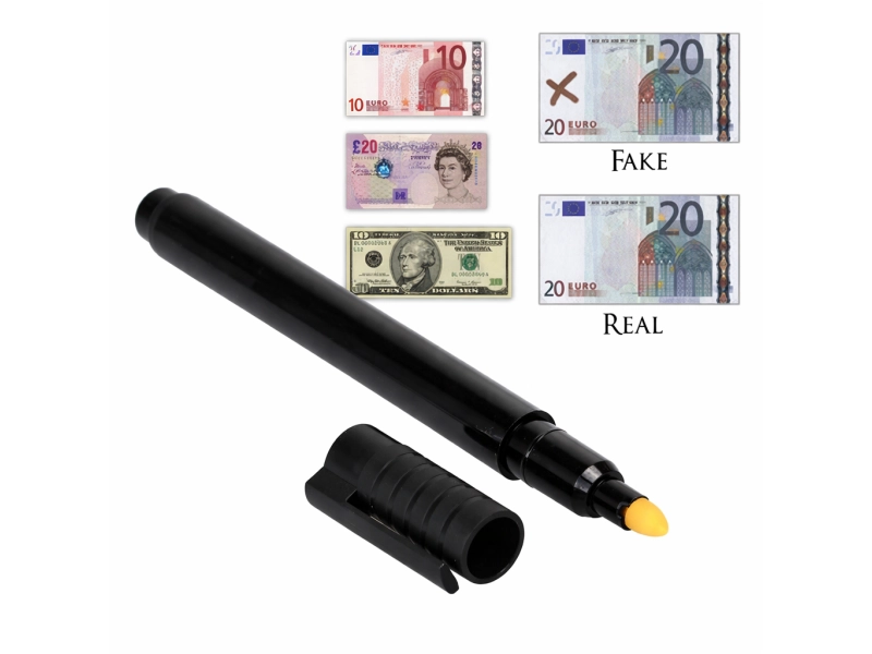 Маркер за фалшиви евро банкноти, черен Маркер за фалшиви евро банкноти, черен - 3283