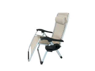 Сгъваем стол / шезлонг + възглавница и поставка за смартфон и напитки 