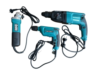 Комплект от перфоратор, ъглошлайф 125 мм и бормашина 1200W KrasfTMaster