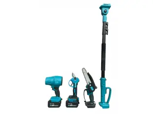 Комплект 4в1 акумулаторна Духалка, Ножица, Резачка 15см с маслен филтър и телескопичен прът 36V 8.0A