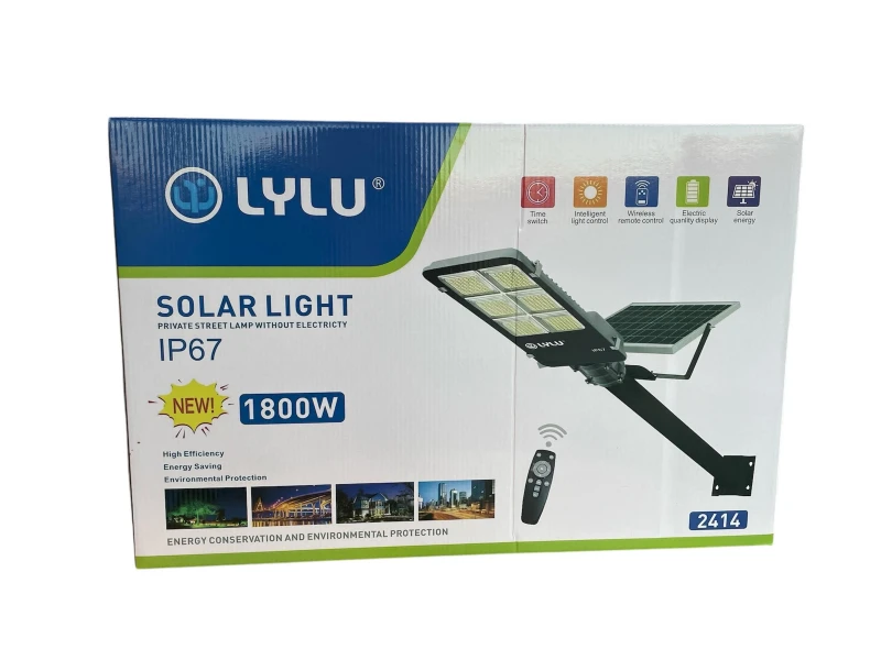 Соларна лампа с панел и стойка 1800W LYLU