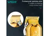 Машинка за подстригване VGR 650, Стоманено острие, LCD дисплей, Шест приставки, Златен