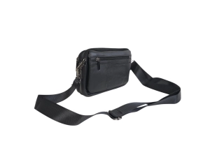 Мъжка черна кожена чанта - клъч