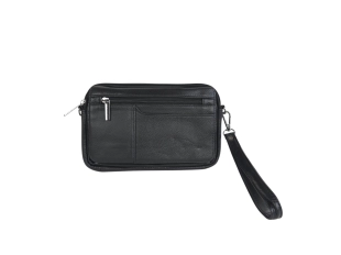 Мъжка черна кожена чанта - клъч