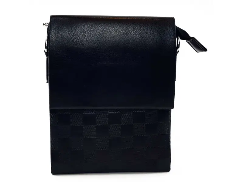 Мъжка чанта еко кожа квадрати - малка Мъжка чанта еко кожа квадрати - малка
