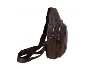 Тъмно кафява чанта за през гърди - Bort