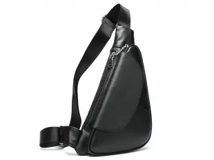 Тънка кожена чанта за през гърди