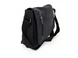 Черна мъжка чанта - брезент