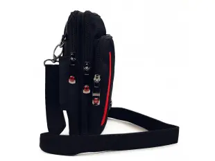 Мъжка тънка чанта здрава материя с червено