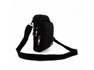 Здрава мъжка чанта в черен цвят