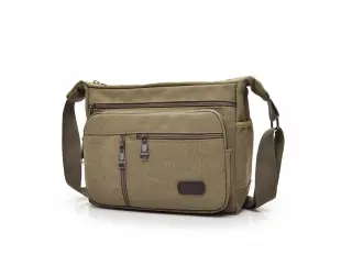 Зелена здрава мъжка чанта - брезент