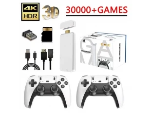 Ретро Игрова Конзола Game Stick М15 4K с 30,000 Вградени Игри и Безжични Джойстици